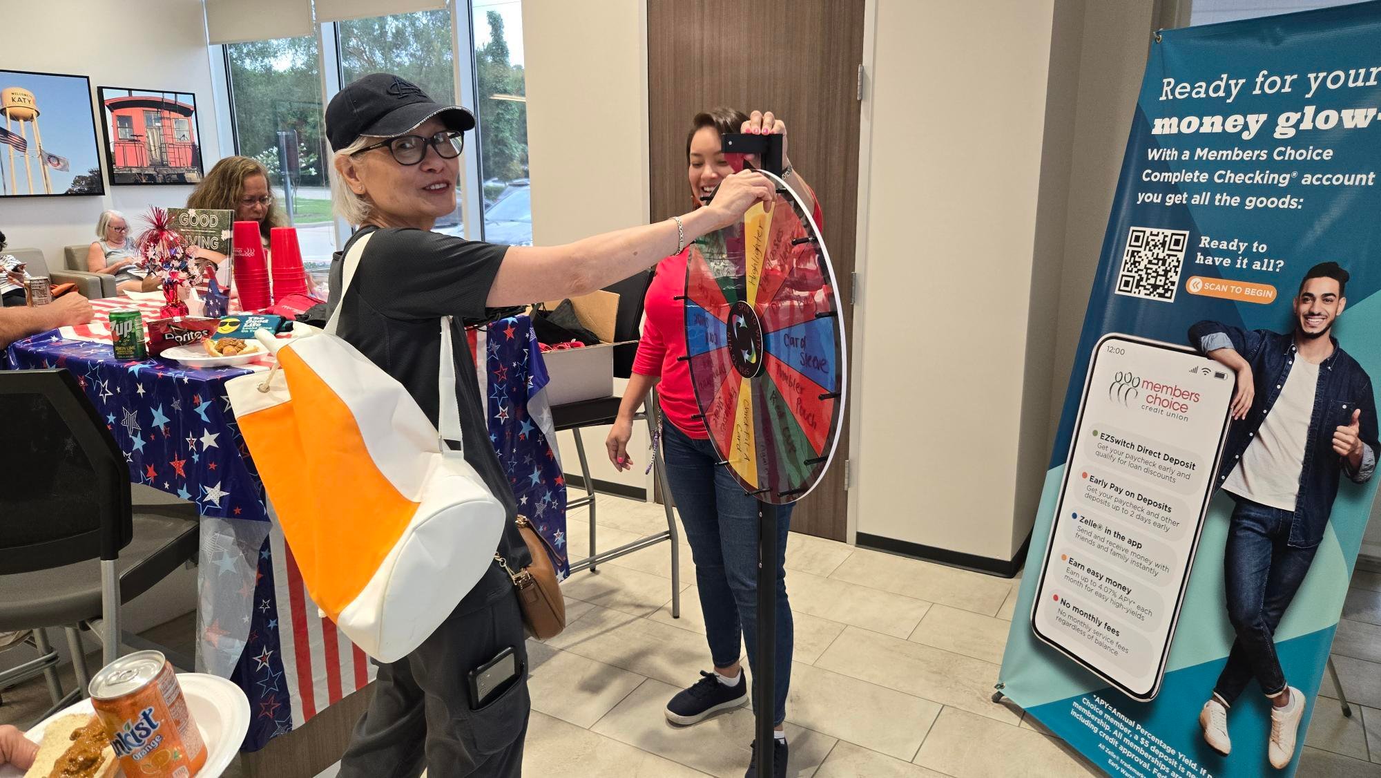Member takes their turn on winning some MCCU swag